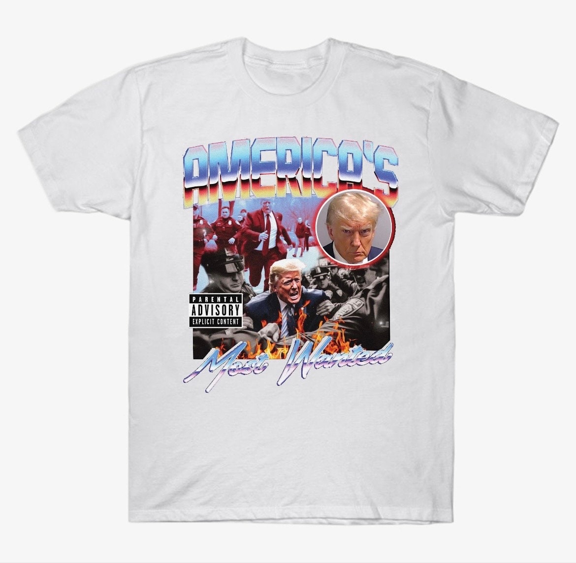 Trump americas most wanted mugshot tee