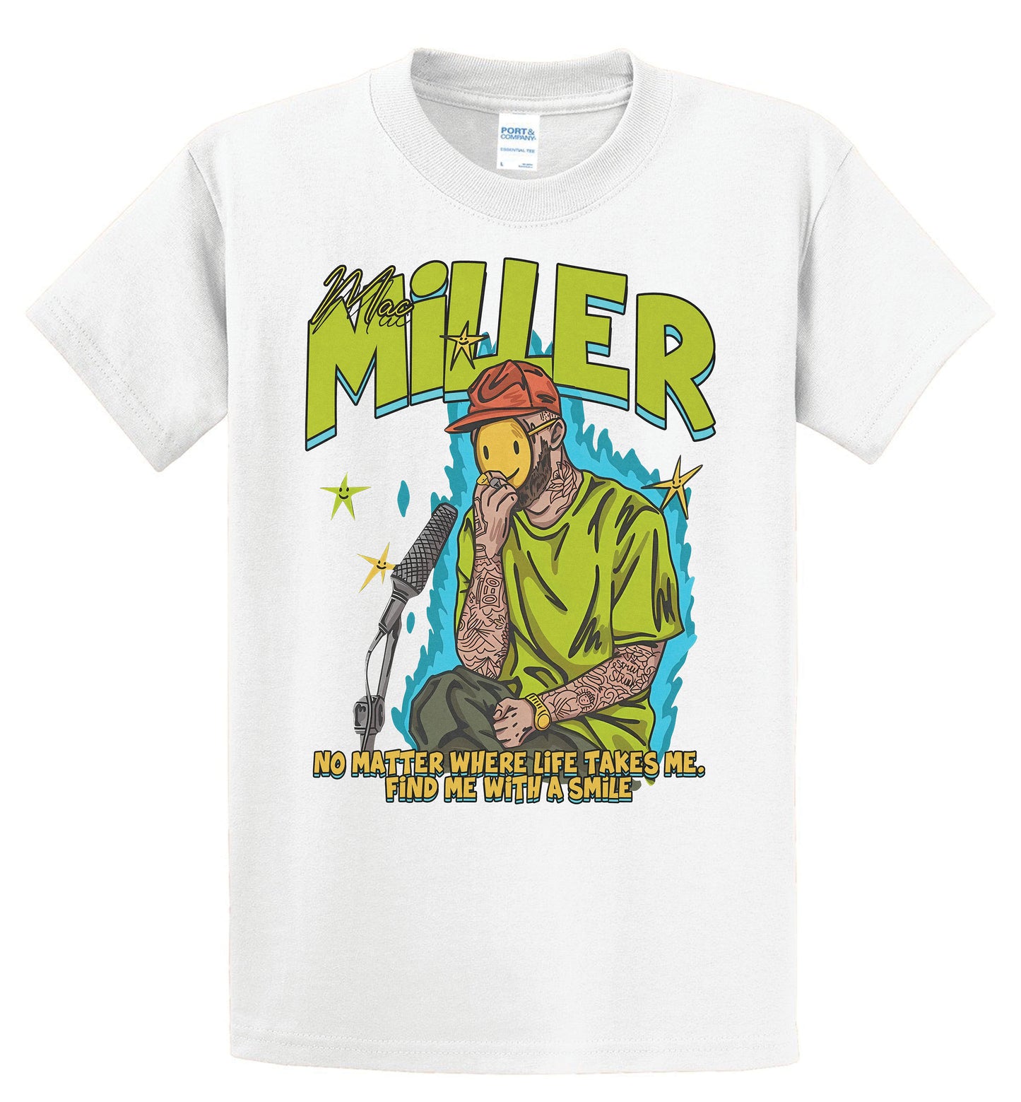 Mac Miller smiley face tee