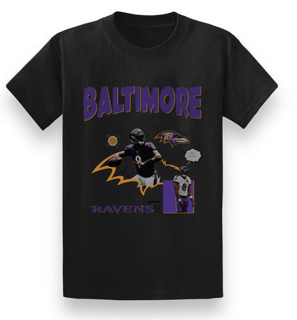 Baltimore ravens comic tee