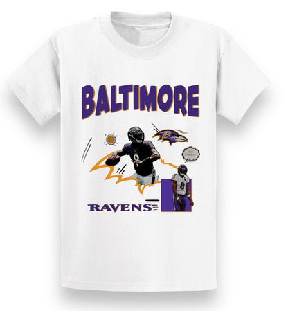 Baltimore ravens comic tee