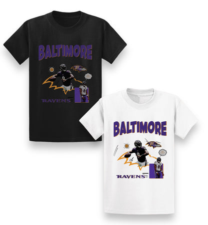 Baltimore ravens comic tee