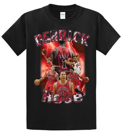 Derrick Rose collage style tee