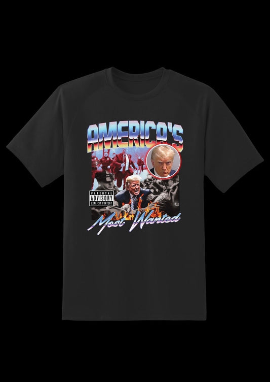 Trump americas most wanted mugshot tee